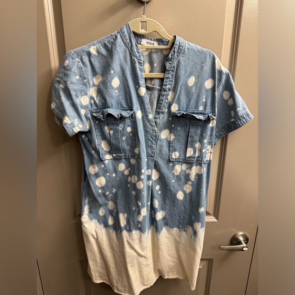 Denim acid wash size small shift dress